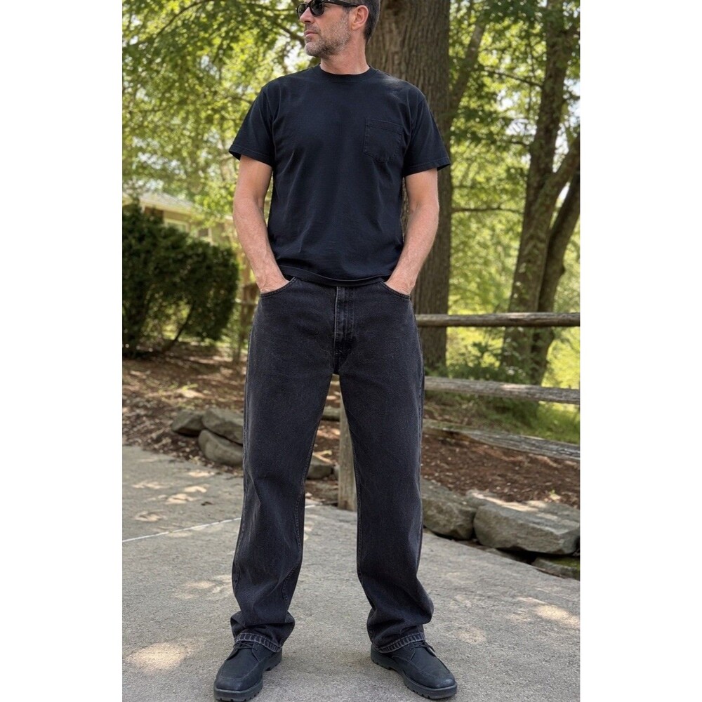 Vintage Levi's 545 LooseFit Jeans Black Denim Mens 45x30 7/2000 Y2K Discontinued
